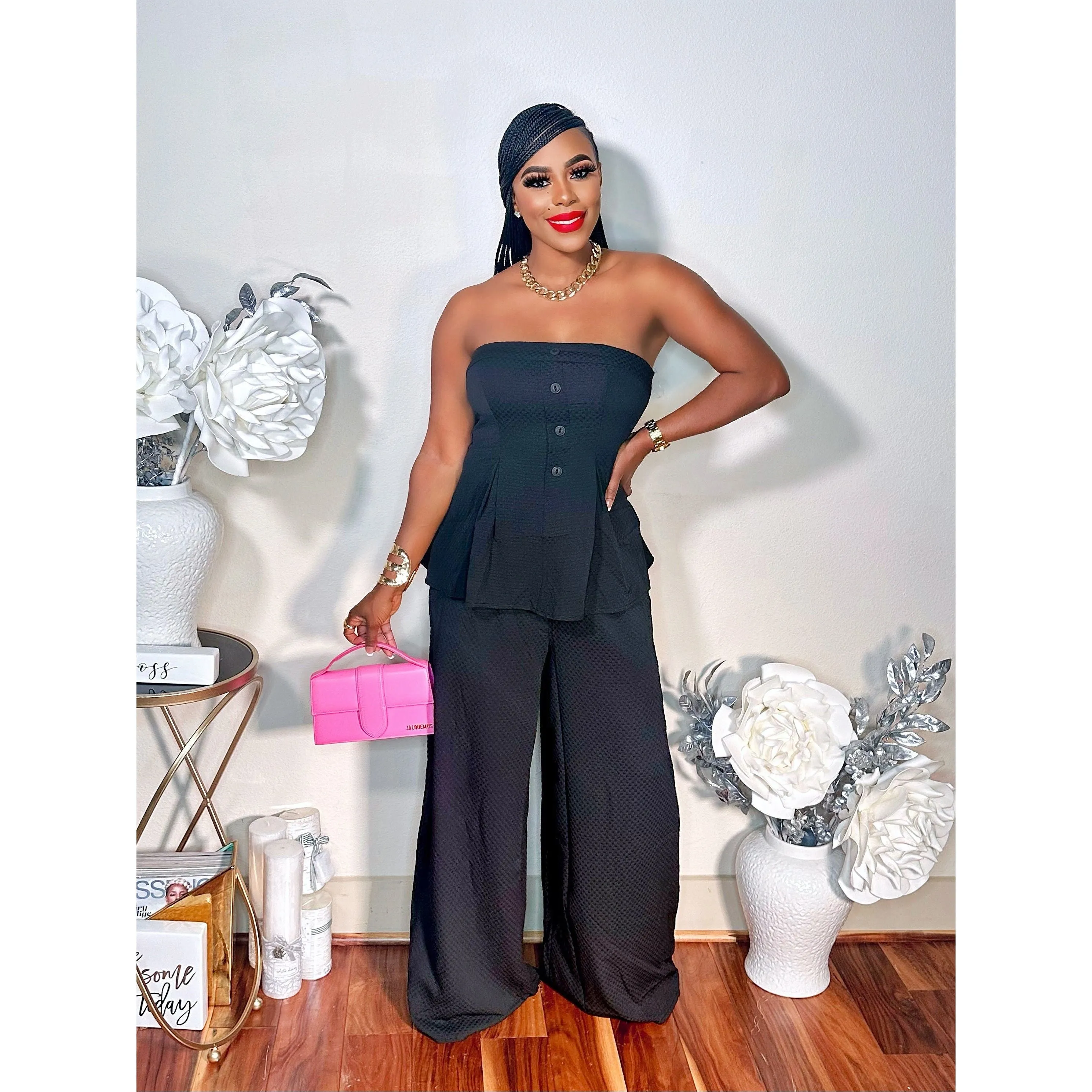 FASHIONABLE WIDE LEGG PANTS SET