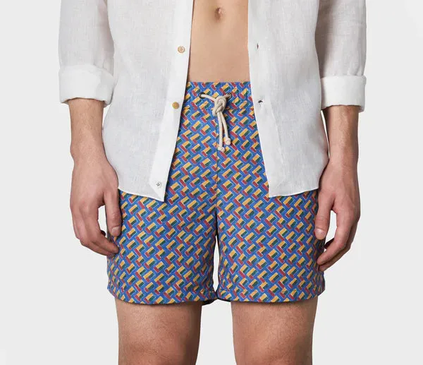 FINAL SALE: Swim Shorts in Meandro Vivido