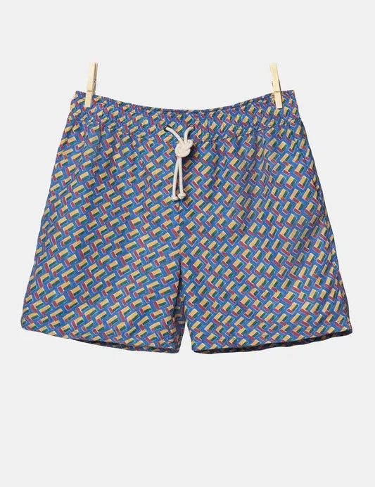 FINAL SALE: Swim Shorts in Meandro Vivido