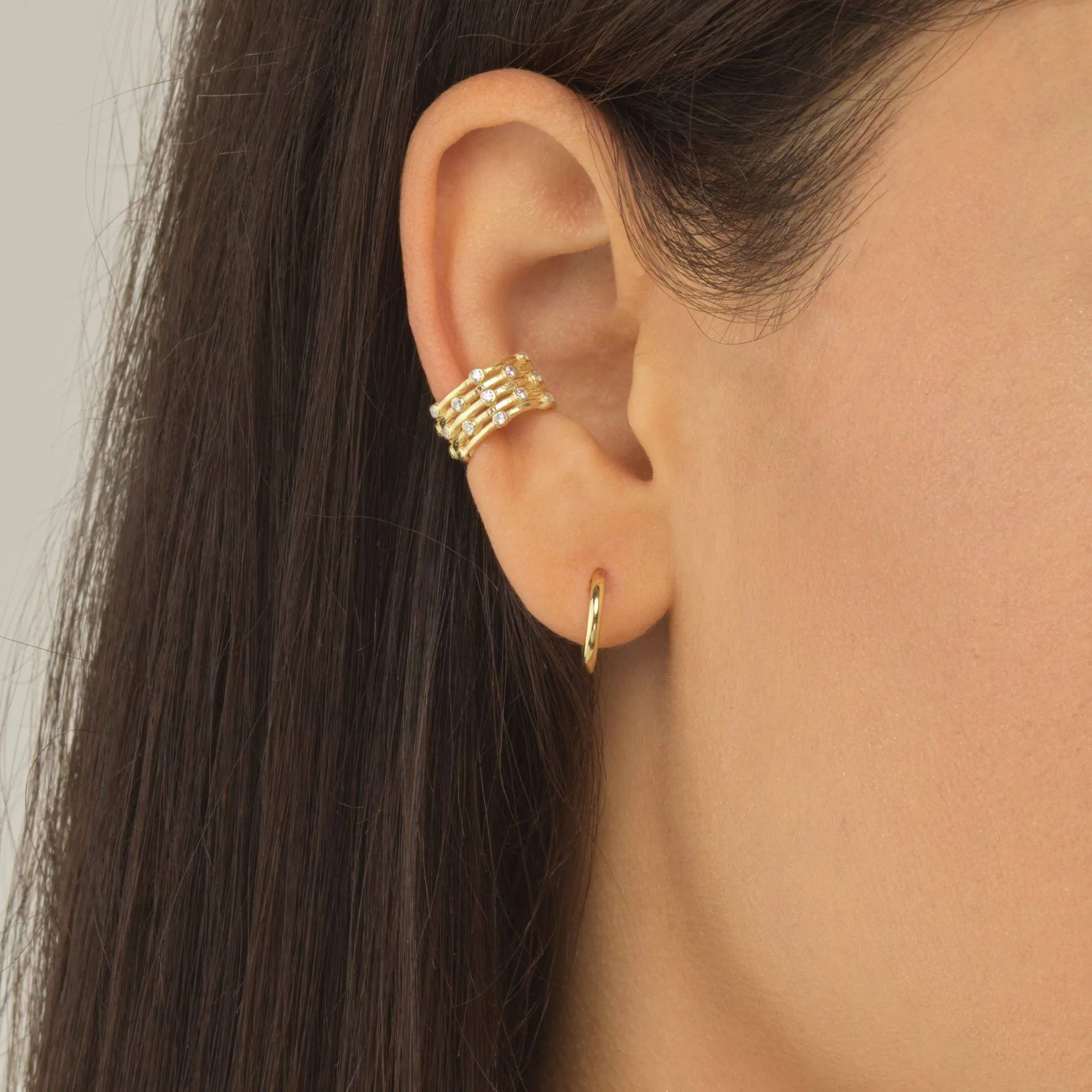 Five Row Bezel Ear Cuff