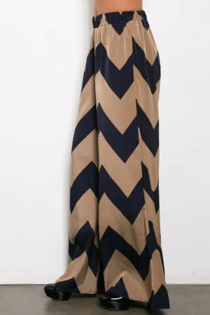 Flare Chevron Print Pants