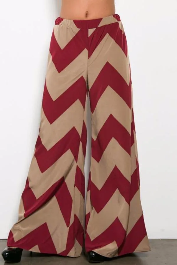 Flare Chevron Print Pants