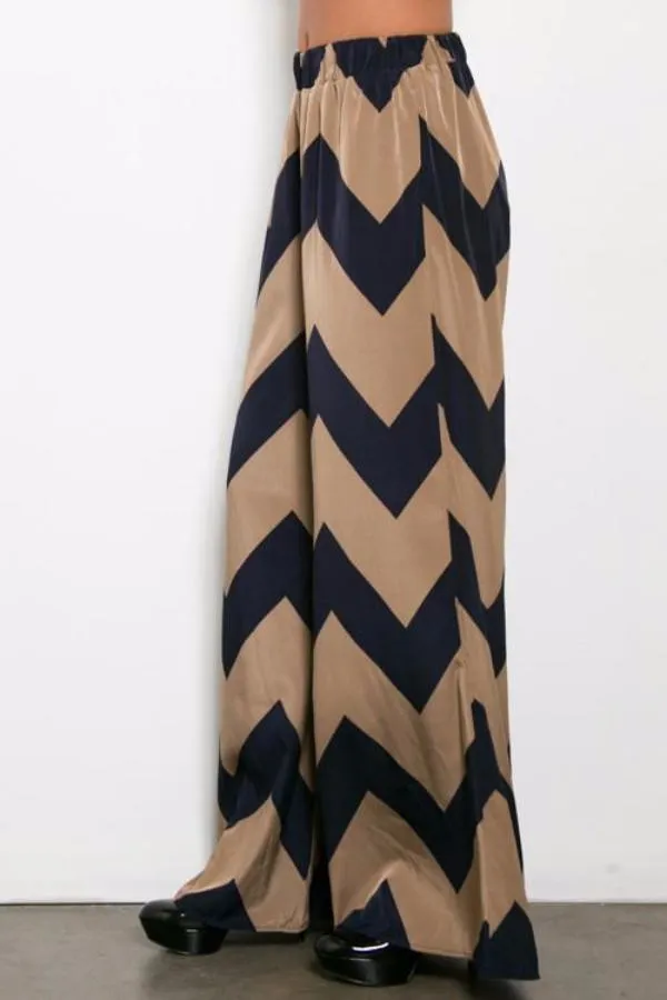 Flare Chevron Print Pants