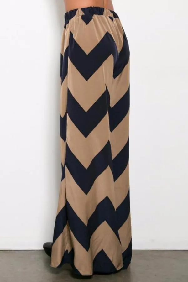Flare Chevron Print Pants