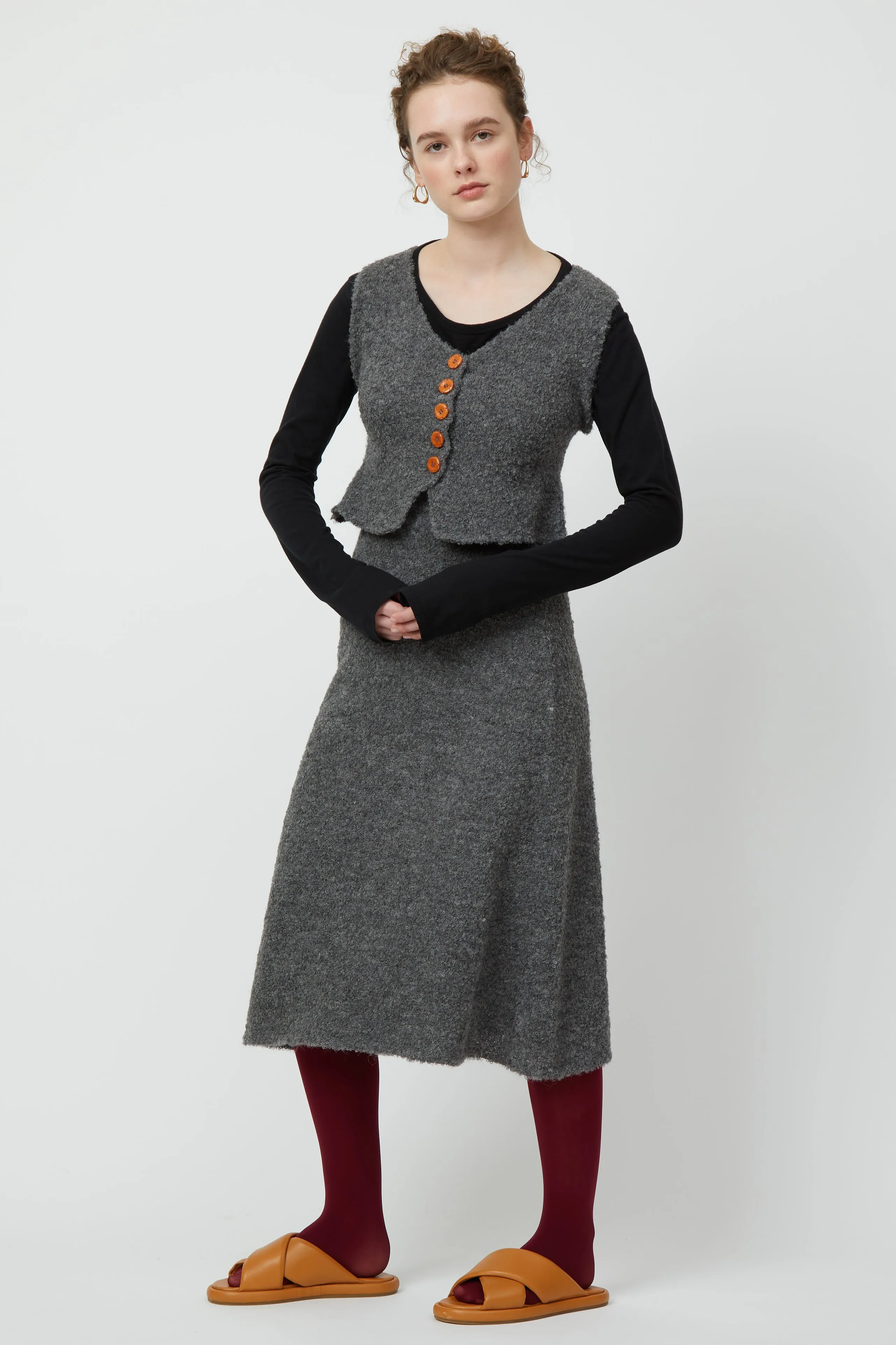 FLARE SKIRT IN BOUCLE ALPACA