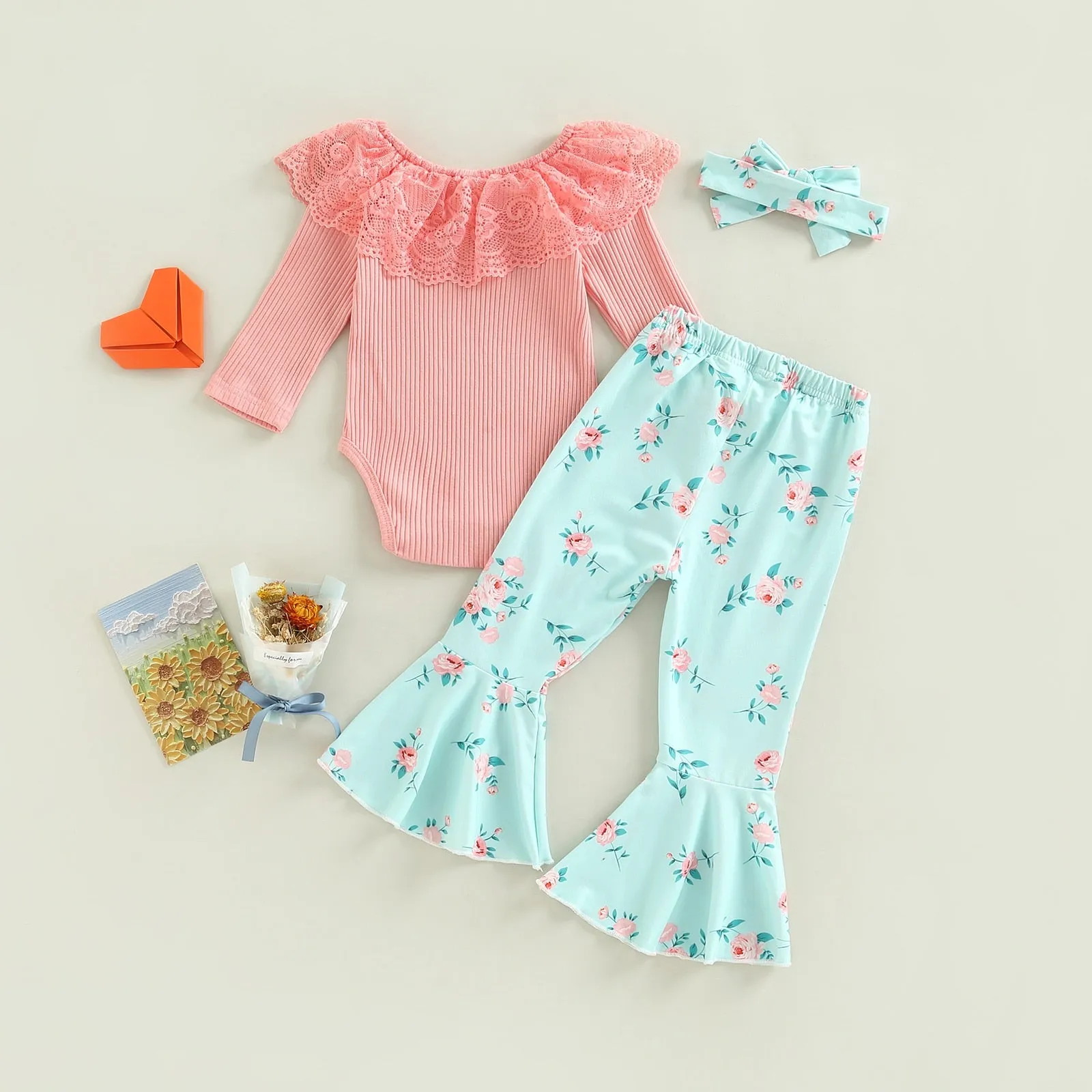 Floral Flare Pants Set