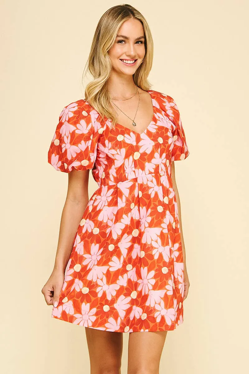 FLORAL PRINT MINI DRESS