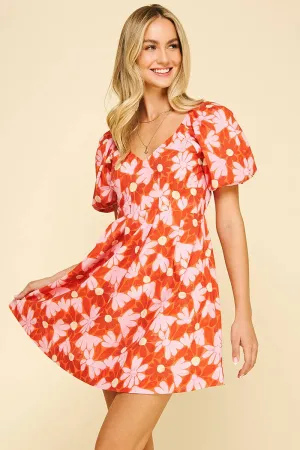 FLORAL PRINT MINI DRESS