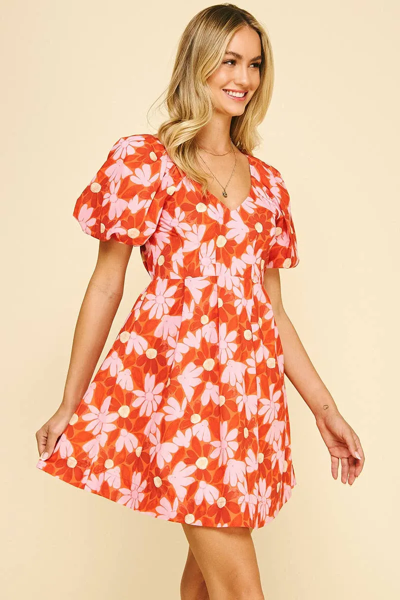 FLORAL PRINT MINI DRESS