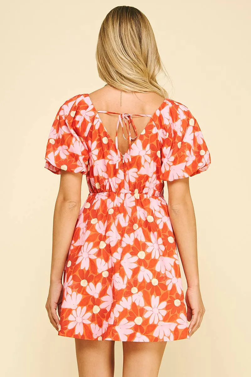 FLORAL PRINT MINI DRESS