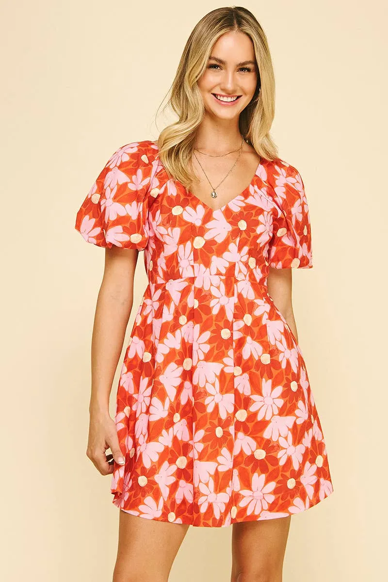 FLORAL PRINT MINI DRESS