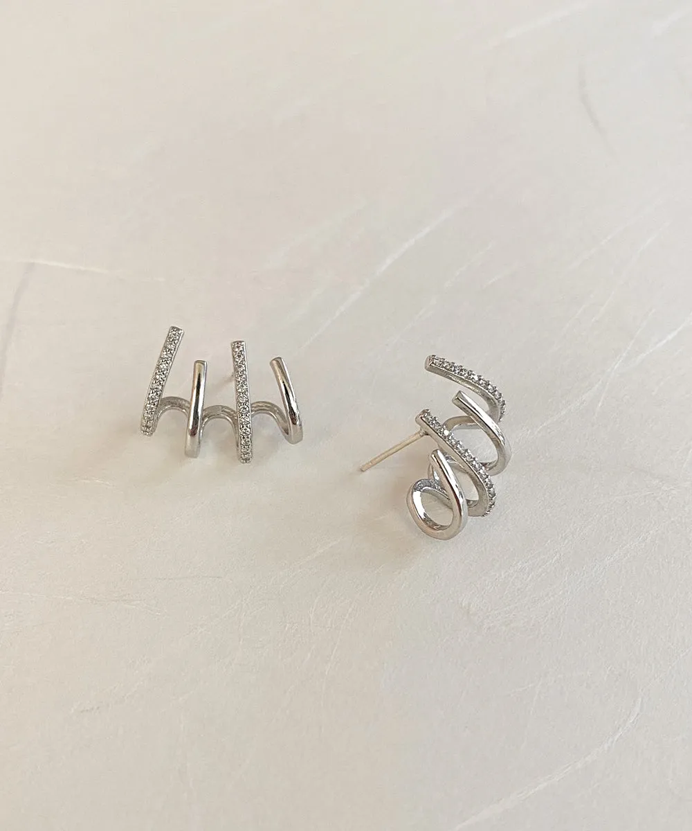 FOUR Claw Earrings in Silver