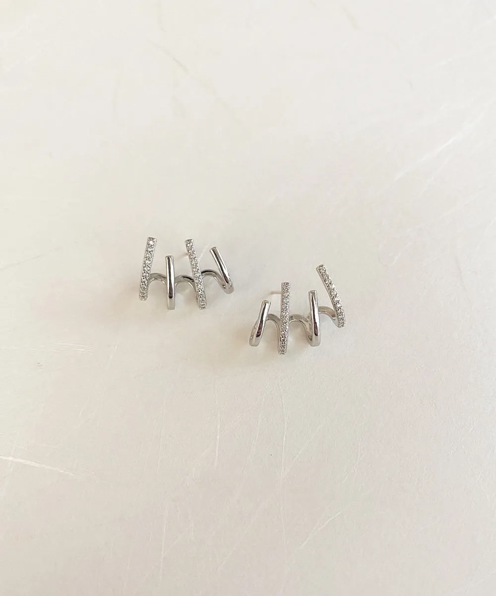 FOUR Claw Earrings in Silver