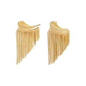 Front Back Chandelier Fringe Drop Stud Earring