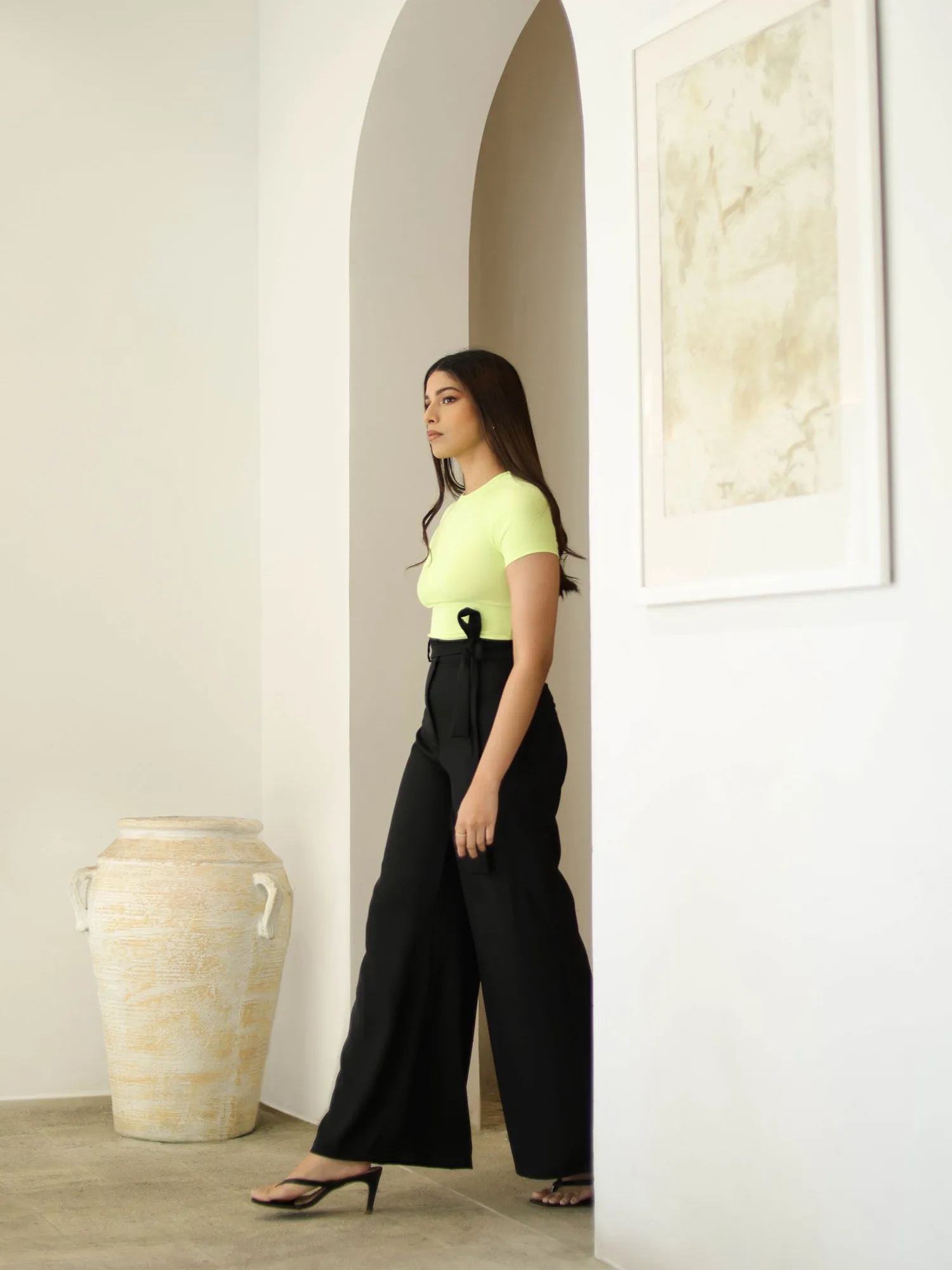 Front Tieup Wide Leg Pant
