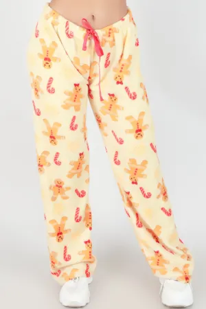 FUZZY GINGERBREAD SLEEP PANTS