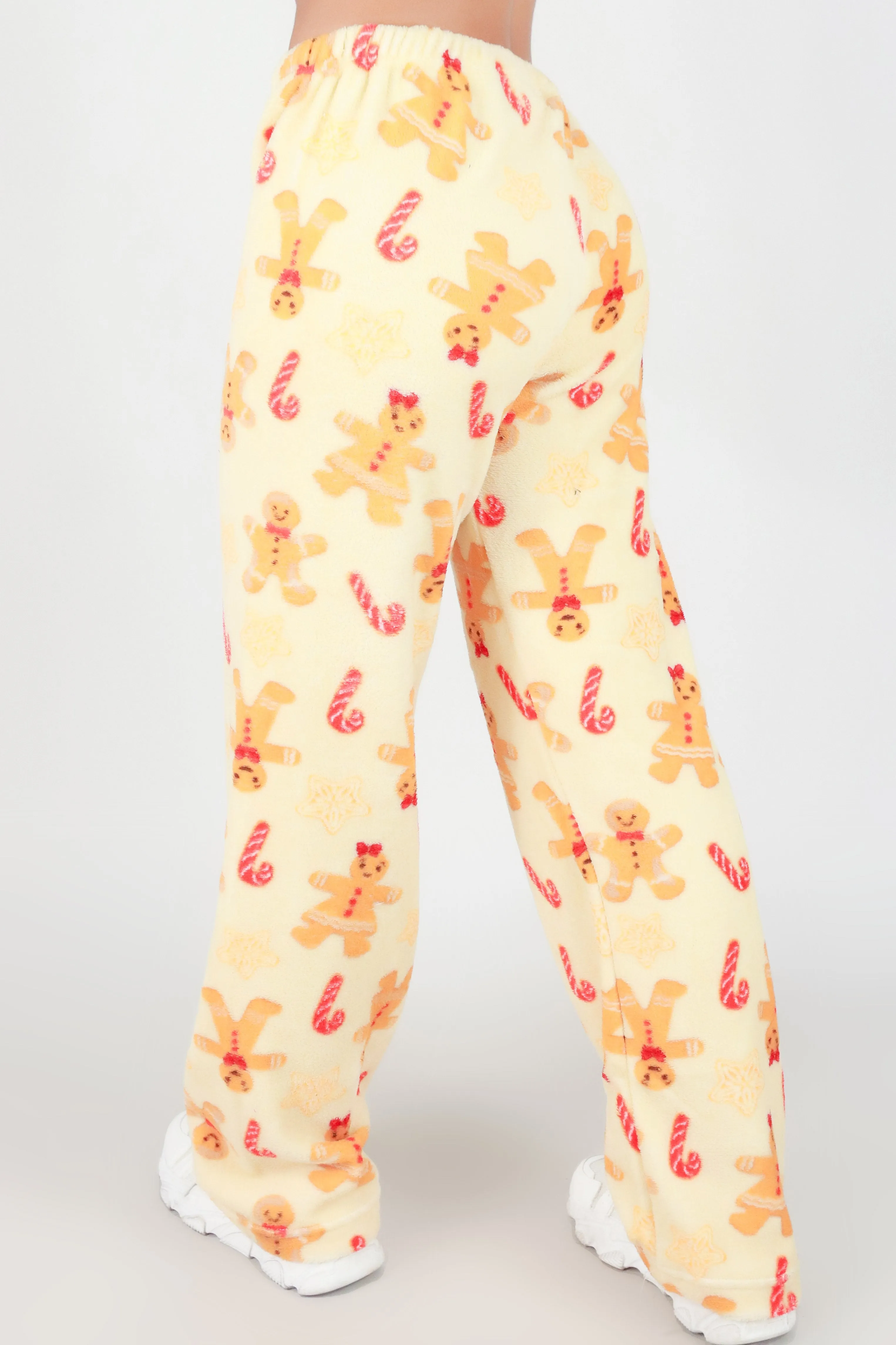 FUZZY GINGERBREAD SLEEP PANTS