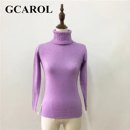 GCAROL New Arrival Women Turtlneck Sweater Twist Stretch Knitted Pullover Autumn Winter Thick Basic Knit Tops With 6 Colors