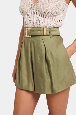 Generation Love Hailey Metal Belted Shorts Sage