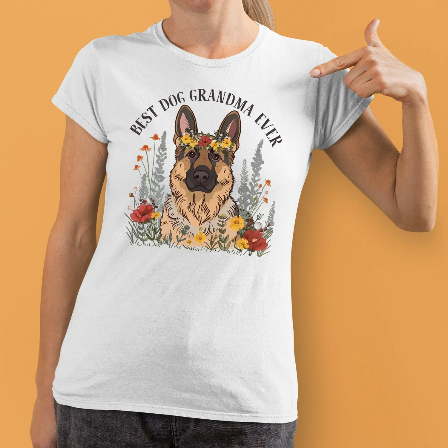 German Shepherd Dog T-shirt, Pet Lover Shirt, Dog Lover Shirt, Best Dog Grandma Ever T-Shirt, Dog Owner Shirt, Gift For Dog Grandma, Funny Dog Shirts, Women Dog T-Shirt, Mother's Day Gift, Dog Lover Wife Gifts, Dog Shirt