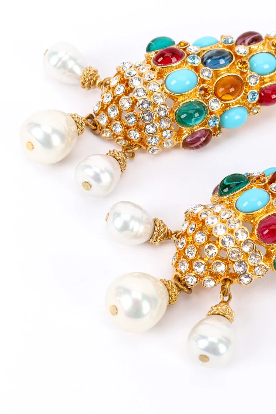 Glass Stone Chandelier Drop Earrings