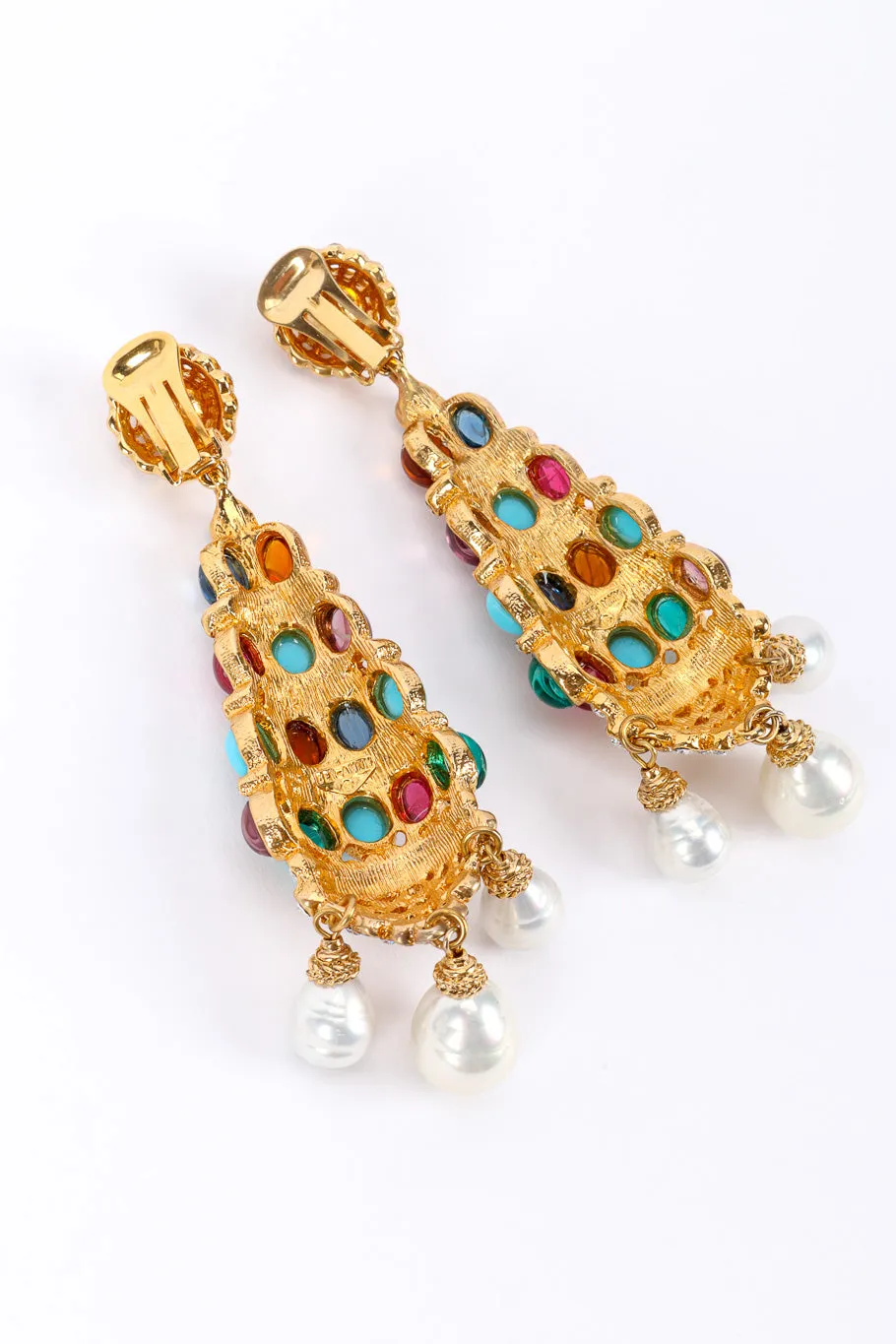 Glass Stone Chandelier Drop Earrings