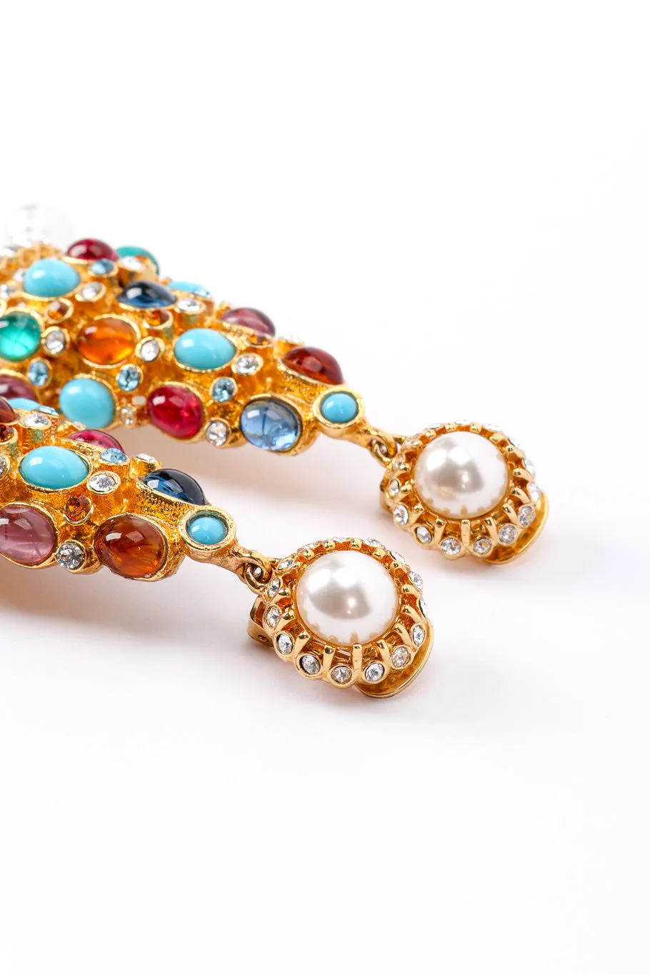 Glass Stone Chandelier Drop Earrings