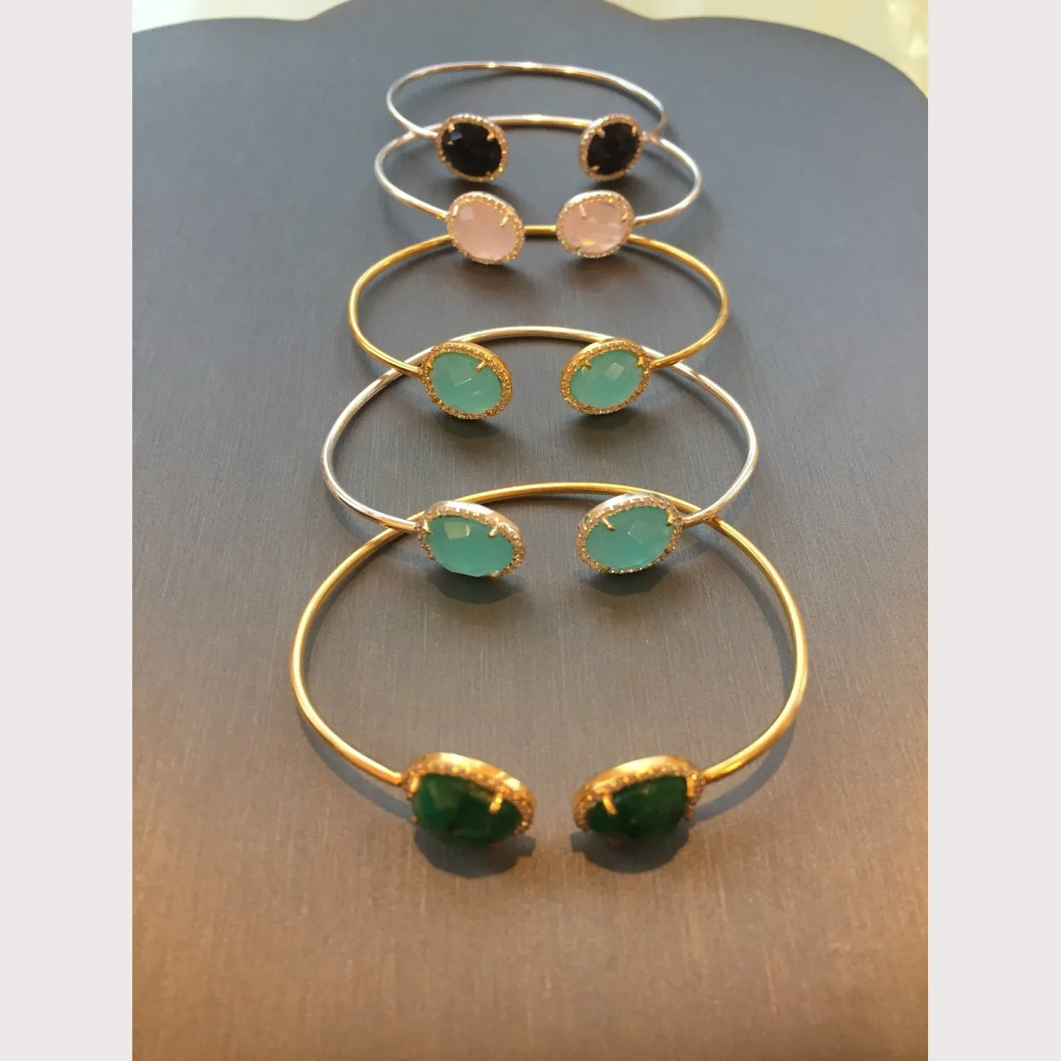 Gold Chalcedony Cuff
