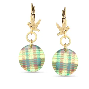 GOLD MOTHER OF PEARL DISK EARRING #221GN3401 (1B4)