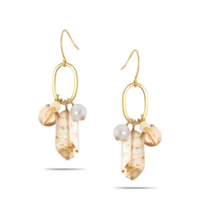 GOLD NATUTAL DROP EARRINGS #QE13141 GLD NAT (Showroom)