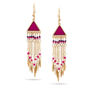 GOLD PURPLE CHANDELIER EARRINGS #SQ256-1508