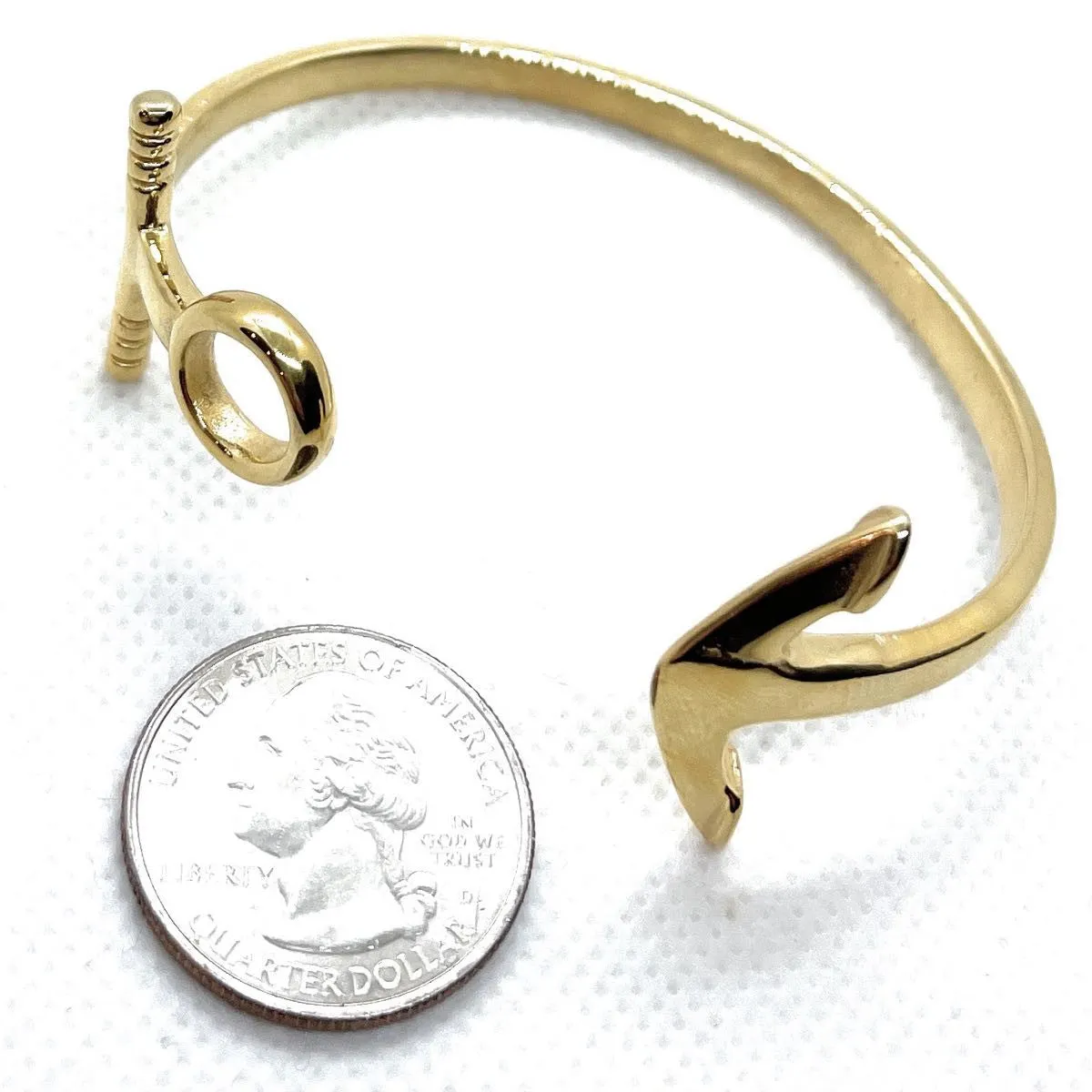 Gold-Tone Anchor Bangle Bracelet (#bangle022)