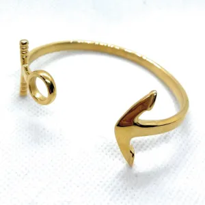 Gold-Tone Anchor Bangle Bracelet (#bangle022)