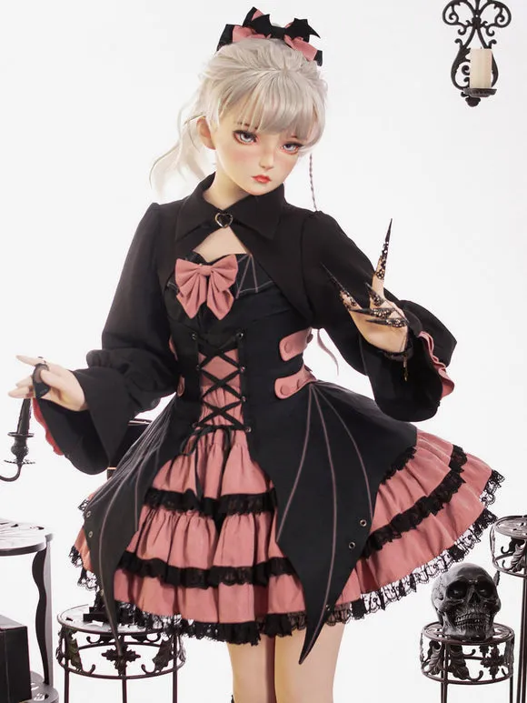 Gothic Lolita Dresses Bows Lace Pink Pink