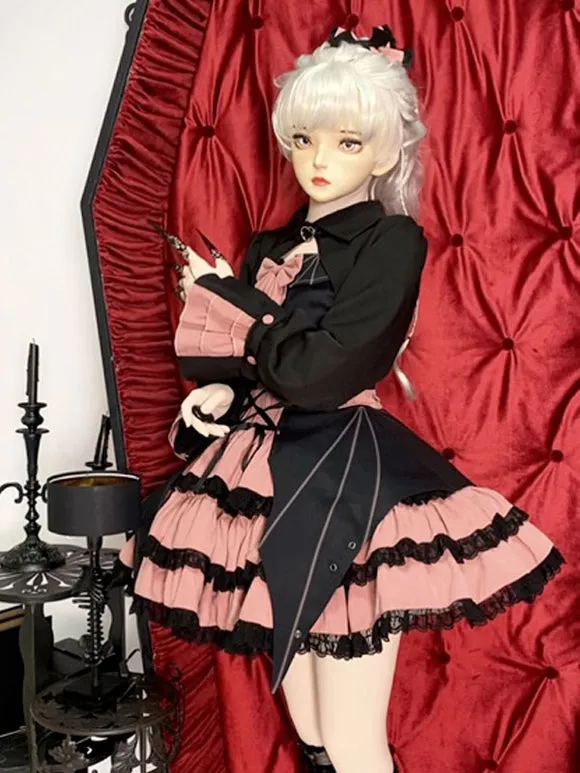 Gothic Lolita Dresses Bows Lace Pink Pink