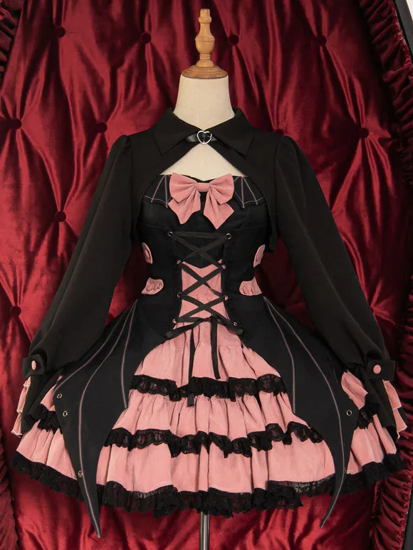 Gothic Lolita Dresses Bows Lace Pink Pink