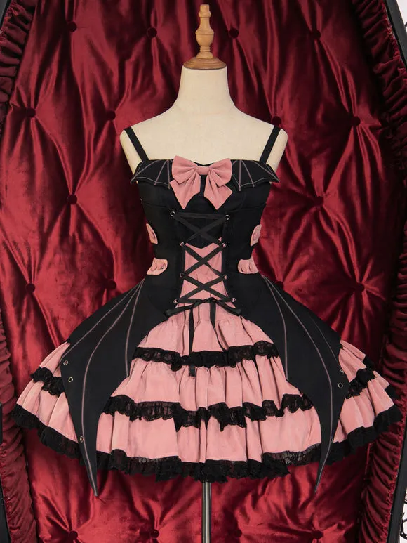 Gothic Lolita Dresses Bows Lace Pink Pink