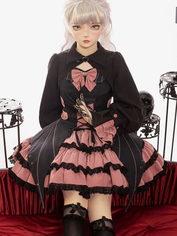 Gothic Lolita Dresses Bows Lace Pink Pink