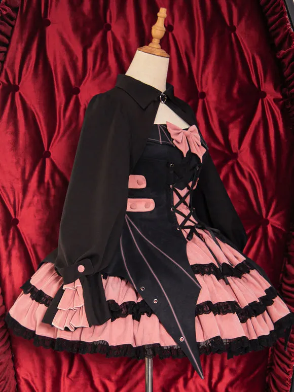 Gothic Lolita Dresses Bows Lace Pink Pink