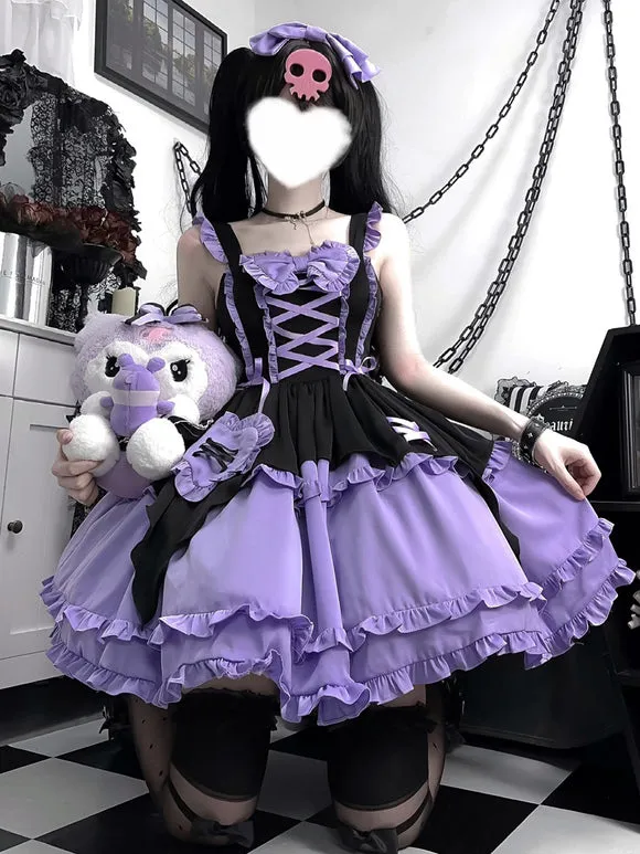 Gothic Lolita Dresses Ruffles Lace Up Purple Romance Gothic Lolita