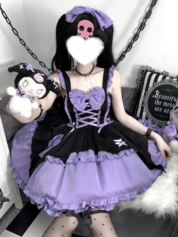 Gothic Lolita Dresses Ruffles Lace Up Purple Romance Gothic Lolita