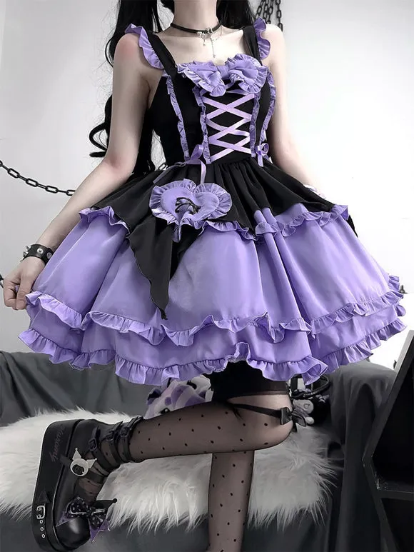 Gothic Lolita Dresses Ruffles Lace Up Purple Romance Gothic Lolita
