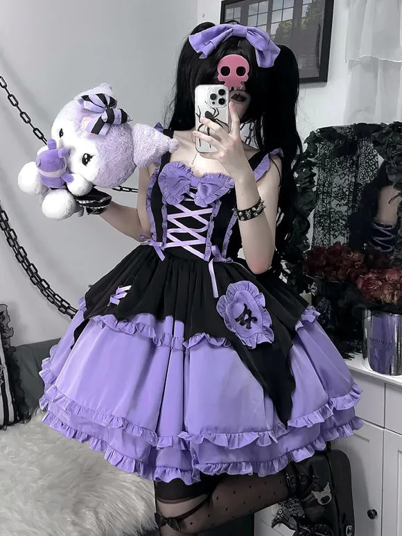Gothic Lolita Dresses Ruffles Lace Up Purple Romance Gothic Lolita
