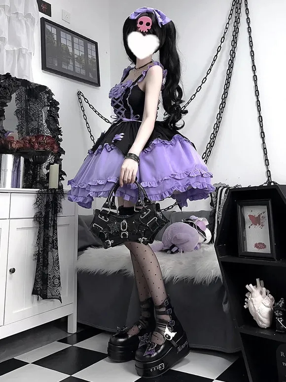 Gothic Lolita Dresses Ruffles Lace Up Purple Romance Gothic Lolita