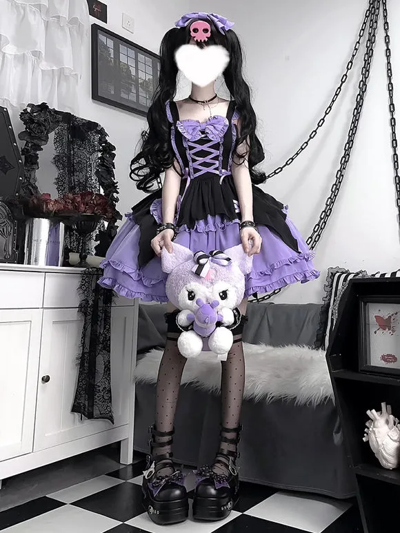 Gothic Lolita Dresses Ruffles Lace Up Purple Romance Gothic Lolita