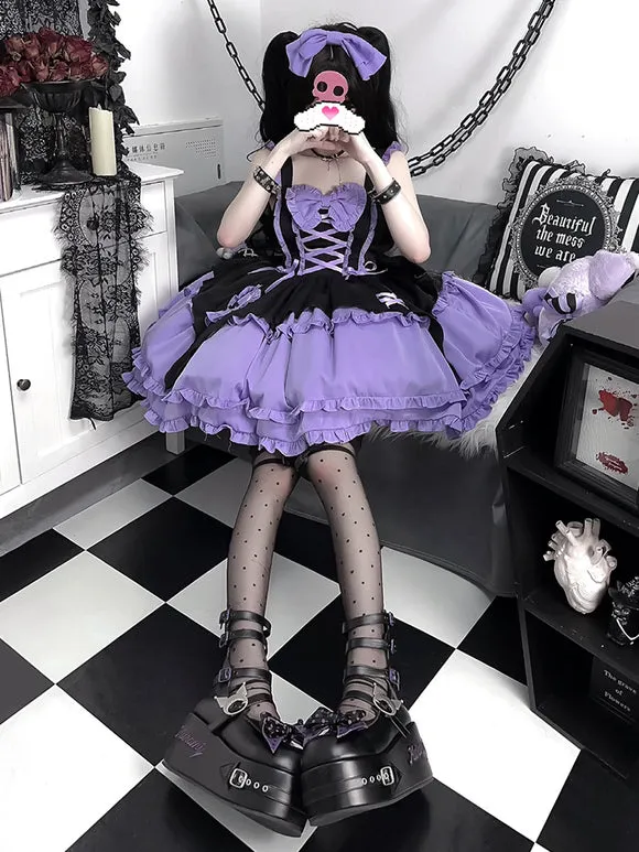 Gothic Lolita Dresses Ruffles Lace Up Purple Romance Gothic Lolita