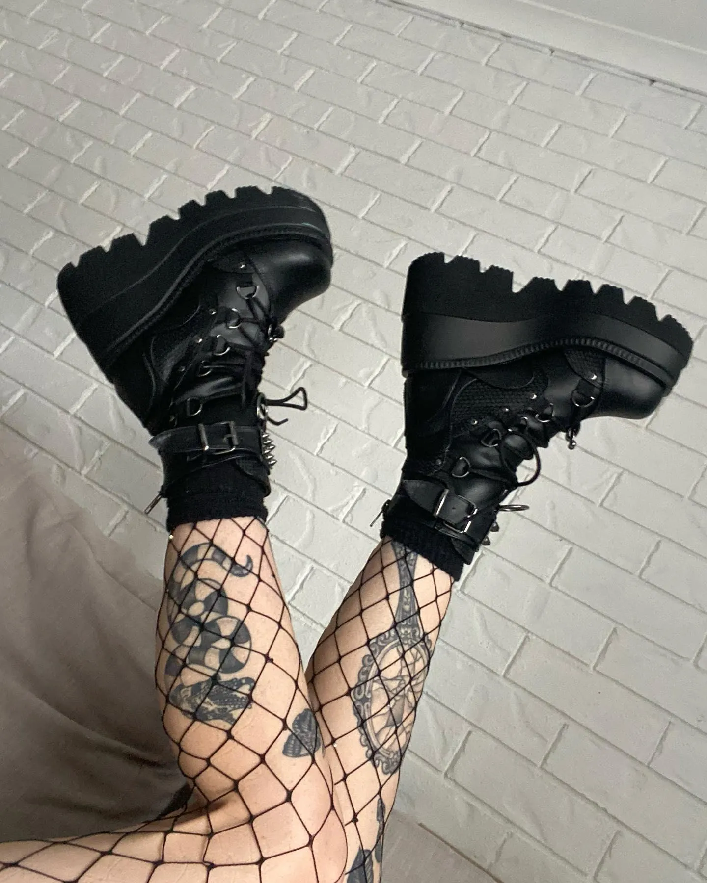 Gothic Platform Wedge Boots for Women - Knee High Black Lace-up Fashion by Bonjomarisa