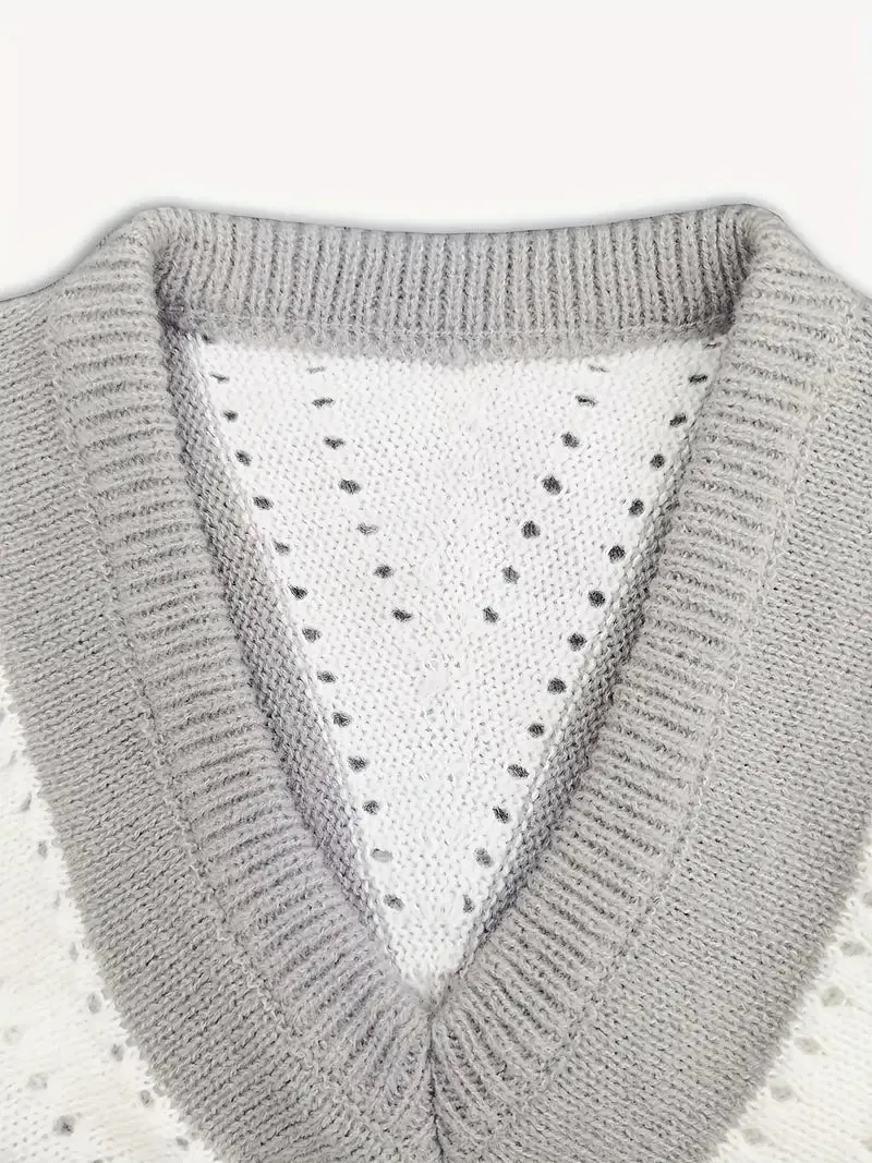Grace – gestreifter pullover mit v-ausschnitt