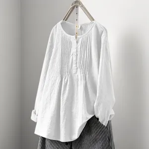 Graciela® | Pleated, simple, casual tunic with buttons