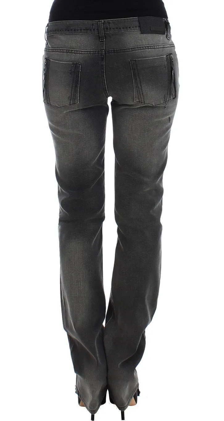 Gray straight leg jeans